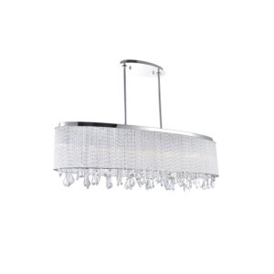 CWI Benson 7 Light Drum Shade Chandelier With Chrome Finish
