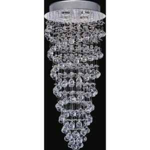 CWI Double Spiral 4 Light Flush Mount With Chrome Finish