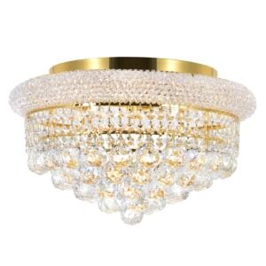 CWI Empire 5 Light Flush Mount With Gold Finish
