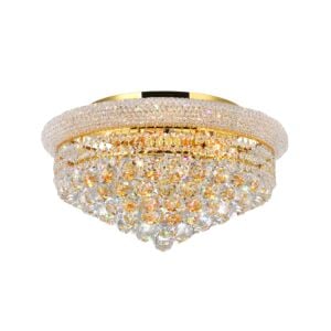 CWI Empire 8 Light Flush Mount With Gold Finish