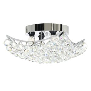 CWI Queen 4 Light Flush Mount With Chrome Finish