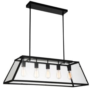 CWI Alyson 5 Light Down Chandelier With Black Finish
