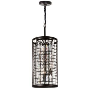 CWI Meghna 4 Light Up Chandelier With Brown Finish