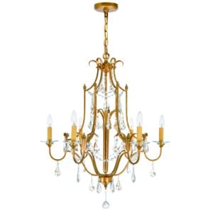 CWI Electra 6 Light Up Chandelier With Oxidized Bronze Finish