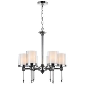 CWI Maybelle 6 Light Candle Chandelier With Chrome Finish