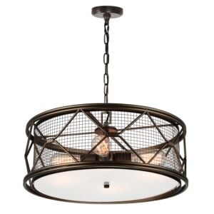 CWI Kali 4 Light Chandelier With Light Brown Finish