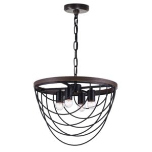 CWI Gala 4 Light Chandelier With Black Finish