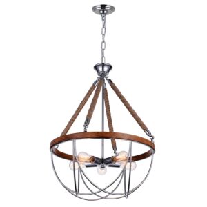 CWI Parana 5 Light Down Chandelier With Chrome Finish