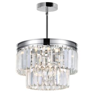 CWI Weiss 5 Light Down Mini Chandelier With Chrome Finish