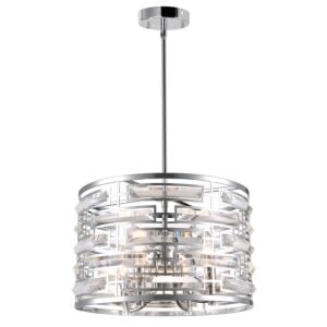 CWI Petia 4 Light Drum Shade Chandelier With Chrome Finish