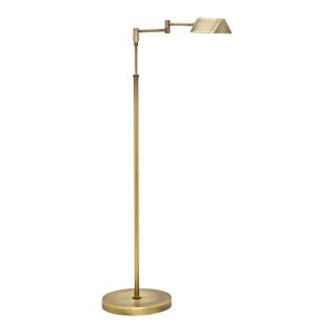 Delta 1-Light LED Floor Lamp in Antique Brass