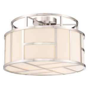Libby Langdon for Crystorama Danielson 3 Light 17 Inch Ceiling Light in Polished Nickel