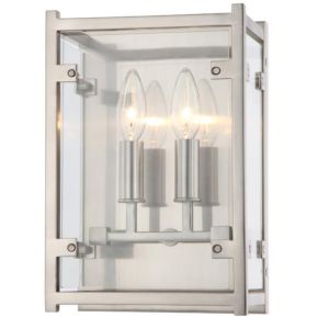 Crystorama Danbury 2 Light 12 Inch Wall Sconce in Brushed Nickel