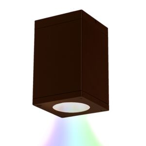 Cube Arch 1-Light LED Flush Mount Ceiling Light in Bronze