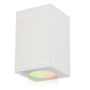 Cube Arch 1-Light LED Flush Mount Ceiling Light in White