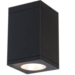 Cube Arch 1-Light LED Flush Mount Ceiling Light in Black
