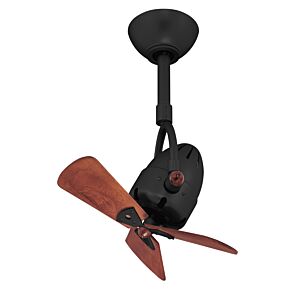 Diane 3-Speed AC 16" Ceiling Fan in Matte Black with Mahogany Tone blades