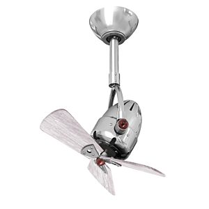 Diane 3-Speed AC 16" Ceiling Fan in Polished Chrome with Barnwood Tone blades