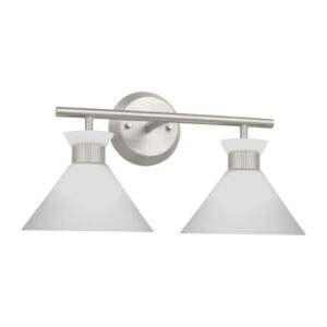 Belcarra 2-Light Bathroom Vanity Light in Brushed Steel
