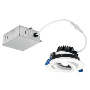 Direct To Ceiling Gimble 1-Light LED Gimbal Downlight in Textured White
