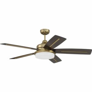 Craftmade Drew 1-Light Ceiling Fan with Blades Included in Satin Brass