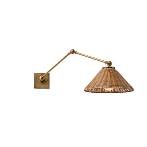 Arteriors Padma Woven Wicker Shade Wall Sconce in Antique Brass