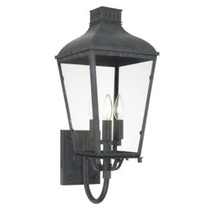 Crystorama Dumont 3 Light 24 Inch Outdoor Wall Light in Graphite