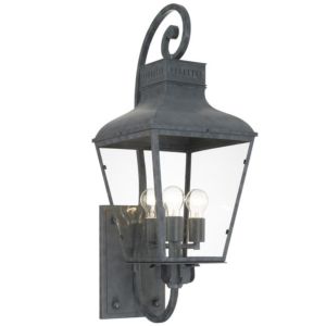 Crystorama Dumont 3 Light 32 Inch Outdoor Wall Light in Graphite