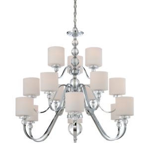 Quoizel Downtown 15 Light 42 Inch Transitional Chandelier in Polished Chrome