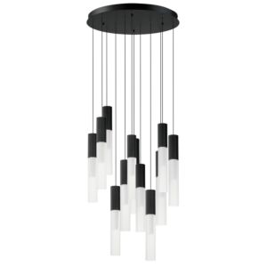 Reeds 12-Light LED Pendant in Black