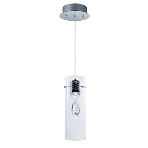 ET2 Solitaire 4.25 Inch Clear Glass Pendant in Polished Chrome