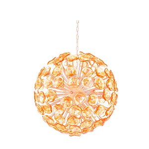 ET2 Fiori 31.5 Inch 28 Light Amber Murano Glass Pendant in Bronze