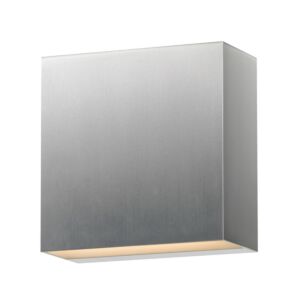 Cubed 1-Light LED Outdoor Wall Sconce in Satin Aluminum