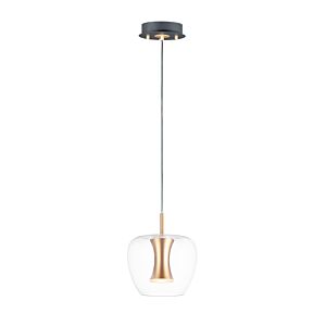 Newton 1-Light LED Pendant in Black with Gold