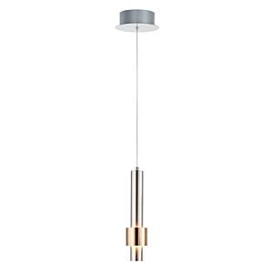 Reveal 1-Light LED Pendant in Satin Nickel with Satin Brass