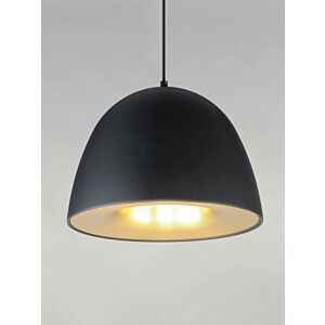 Fungo 1-Light LED Pendant in Black with Satin Brass