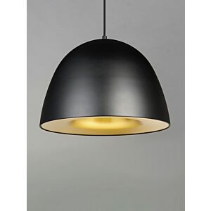 Fungo 1-Light LED Pendant in Black with Satin Brass