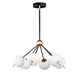 Quest 6-Light LED Pendant in Black with Gold