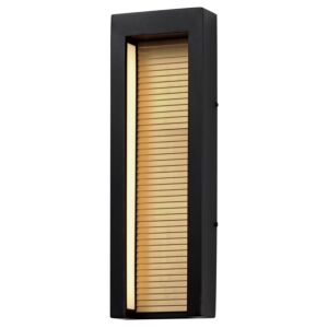 Alcove 2-Light LED Outdoor Wall Sconce in Black with Gold