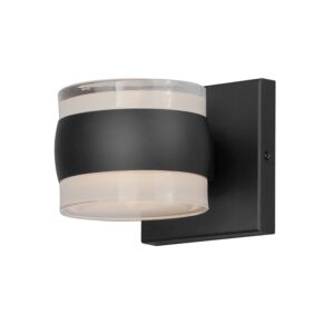 Modular 2-Light LED Outdoor Wall Sconce in Black