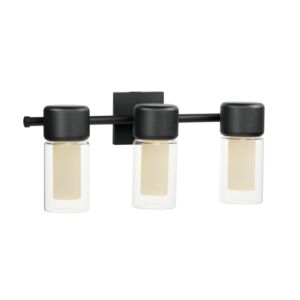 Dram 3-Light LED Bathroom Vanity Light Sconce in Black
