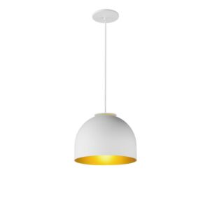 Foster 1-Light LED Pendant in White with Gold