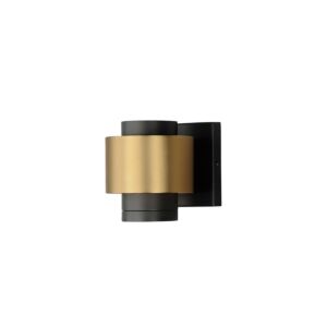 Reveal Outdoor 2-Light LED Outdoor Wall Sconce in Black with Gold