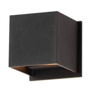 Alumilux Cube 2-Light LED Outdoor Wall Sconce in Black