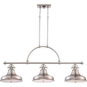 Quoizel Emery 3 Light 53 Inch Kitchen Island Light in Brushed Nickel