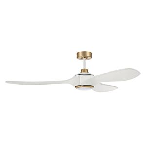 Envy 1-Light 60" Ceiling Fan in White with Satin Brass