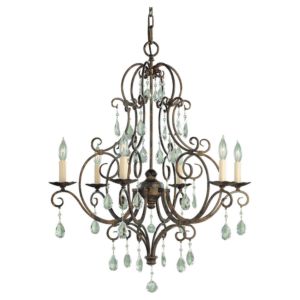 Feiss Chateau Collection 6 Light Chandelier in Bronze Finish