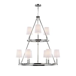 Feiss Lismore 9 Light Polished Nickel Chandelier