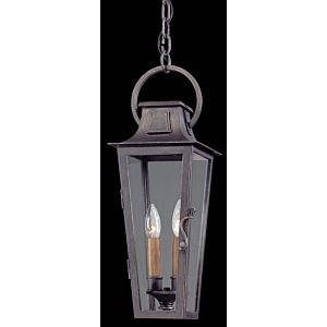 Troy Parisian Square 2 Light 21 Inch Pendant Light in Aged Pewter