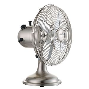  Retro Portable Table Fan in Brushed Nickel
